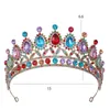 Diadème en cristal multicolore pour femmes filles mariage fête d'anniversaire mariée mariée couronne chapeaux bijoux de cheveux