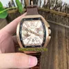 NEW SARATOGE V 45 SC DT COBRA Snake pattern Dial Japan VK Quartz Chronograph Movement Mens Watch Rose Gold Case Leather Strap Watc245U