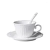 Tasses Soucoupes Blanc En Relief Porcelaine Tazas Café Tasse Et Soucoupe En Céramique Cappuccino Vintage Latte Turc Thé Tazze Mignon