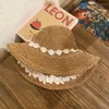 Chapeaux à large bord dentelle Floral chapeau de paille pour femmes été plage voyage bord de mer soleil parasol vacances pliable disquette Panama Gorros