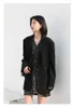 Women's Suits 2023 Fashion Blazer Office Lady Long Sleeve Double-breasted Mid-length Casual Coat Ladies Outerwear Stylish Top