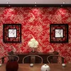Wallpapers Wallpap Chinese Red Wallpaper Dragon Pattern Zen Teahouse Restaurant Decoration