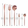 Conjunto de Louça Conjunto Ouro Rosa 30 Pçs Talheres Talheres de Aço Inoxidável Faca Garfo Colher Restaurante Jantar Ocidental