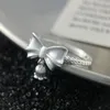 Cluster Rings KOFSAC Orchid Flower Ring European Style Matte Bow Bell Cute 925 Sterling Silver Jewelry