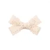 Hair Accessories Japanese Solid Color Plaid Bow Simple Fresh Candy Clips Fashion Cotton Children's Hairpin Headwear