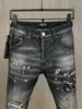 DSQ Phantom Turtle Jeans Mens Mens Mens 럭셔리 디자이너 청바지 스키니 찢어진 멋진 사람 인과 구멍 데님 패션 브랜드 Fit Jean Man Washed Pant 60820