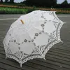 78x68.5cm flera färger Bomull Brud Parasol handgjorda battenburg spetsar broderier sol paraply elegant bröllop party dekoration paraply