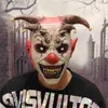 Party Masks Horror Halloween Clown Mask Scary Cosplay Full Face Latex med Bells Joker Supplies 230721