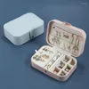 Jewelry Pouches Travel Box Case Portable Storage Organizer PU Leather Earring Ring Necklace Pendant Stud Girl Gift Removable Spacer