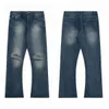 Herrenjeans Designer Herren Hochwertige Splash Ink Micro Flared Coole Luxus Denim Sweat Depts Hose Distressed Ripped Schwarz Blau Lila Jeans UGOS