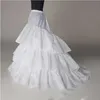 Three Hoops Three Layers White Petticoat for Bridal Elastic Waist Girls Underskirt with Train Black Party Dress Underwear jupon ma303x