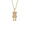 Hip Hop Rapper Men pendentif en diamant brillant collier en or Sesame Street dessin animé poupée pendentif micro-insert zircon bijoux boîte de nuit Chandail chaîne de corde chaîne de torsion 1500