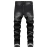 Mens Jeans ripped stretch jeans black motorcycle slim casual 230721