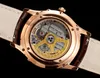Rose Gold Moon Phase Master Series, luxe horloge, maanfase wijzerplaat, met krokodillenleer koeienhuid band, 925/1 uurwerk, diameter 39mmX9.9mm 1:1 reproductie restauratie