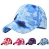 Berretto da baseball Tie Dye regolabile con berretti a sfera Cappello da esterno per cani con corona rotonda in stile americano unico