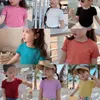 Camisetas de manga curta para meninas, camisetas de verão para crianças, camisetas para bebês, cores sólidas, de 1 a 8 anos, roupas infantis, estilo coreano 230721