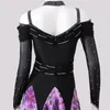 Stage Wear Ballroom Dance Competition Dress Modern Performance Diamond Studded