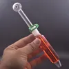 Tubo de quemador de aceite de vidrio Pyrex grueso Bobina de glicerina congelable de color Tubos de vidrio Tubos de gran tubo Puntas de clavo con tubo de quemador de aceite de vidrio macho de 14 mm Clavo de cuarzo Banger