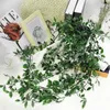 Fleurs décoratives plantes de lierre artificielles feuille en plastique avec des pots année de mariage décor de noël pour la maison rebord de fenêtre tenture murale accessoires de photographie