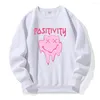 Men's Hoodies Pasitivity Melting Happy Face Printing Men Hoody Warm Fleece O-Neck Hooded Casual Fashion Tide Sweatshirt Classic Sports