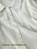 Bluzki damskie Summer Puff Sleeve Cienka swobodna koszula 2023 Modna Koreańska Śliczna Pure Semi Semi bluzka Top Light Green
