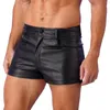 Men's Shorts Mens Patent Leather Pole Dancing Clothes Clubwear Latex Skinny Boxer Pockets Punk Trunk Rave Festival Party Outfit