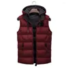 Coletes masculinos colete masculino inverno casual agasalhos jaqueta quente com capuz masculino sem mangas jaquetas reversíveis parkas