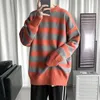 Pulls pour hommes Pull d'hiver Harajuku Fashion Striped Sweter Oversize Pull Warm Knitted Clothing