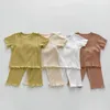 Clothing Sets Korean Children's Summer Boys And Girls Kids Baby Clothes Breathable Short Sleeve Stretch Comfort Home Wear Set For Born