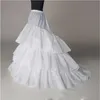 Drei Reifen Drei Schichten Weißer Petticoat für Braut Elastische Taille Mädchen Unterrock mit Schleppe Schwarz Partykleid Unterwäsche jupon ma303x