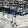 Jeans pour hommes bleu clair délavé peinture en aérosol effet éclaboussures pantalons minces hommes 230721