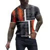 Herren T-Shirts T-Shirt Sommer Europäischer und amerikanischer personalisierter Druck Slim Fit Rundhals Kurzarm Mode