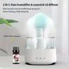 Humidificateur de nuage de pluie, humidificateur mignon, diffuseur d'huile, lumière de nuage, humidificateur de champignon pour chambre et bureau, le bruit de la pluie vous aide à dormir et à vous détendre