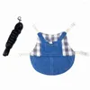 Chien vêtements vêtements pour animaux de compagnie Denim veste manteau petit Animal harnais laisse gilet sac chapeau ensemble pour furet Hamster fournitures