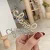 2023 Kobiety Pearl Rhinestone Letter Fryzury Bling List Barrettes Modna Akcesoria do włosów na imprezę podtrzymującą spinkę do włosów