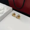 Kolczyki stadnina duże diamentowe kolczyki projektant dla kobiety złota platowana marka mody litera v mans stadningi dziewczęce uszy śluby