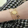 Designer Letter Armband Three Pic Yellow Round Link Chain Have Stamp Star mycket vacker med ruta 060620329V