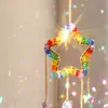 Garden Decorations Chakra Glass Crystal Suncatcher Hanging Moon Catcher Pendants Wind Chimes Rainbow Prism Drop Pendant Garden Home Decor Christmas 230721