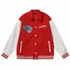 Herrjackor Mens varsity läder basebolljacka män kvinnor vintage broderi bokstäver lapptäcke college rockar hip hop bombare kappa m-2xl