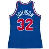 Aangepaste basketbal Jersey 32 Johnson 1983 1985 1988 1991 1992 ALL-Star Mitchell en Ness heren dames jeugd S-6XL truien