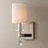 Applique De Luxe Moderne Cristal Argent Lampes Français Salon Salle À Manger Étude Couloir Chambre Chevet Appliques Luminaires