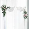 Dekorativa blommor 2x Artificial Wedding Arch Floral Arrangement Ceremony White Draping Fabric Party Greenery Arbor Decor