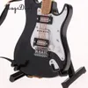 Tools Workshop 16 Scale Miniature Musical Instrument Craft Toys Electric Guitar Model Dollhouse Decoration Accessory Black 230721