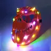 أقنعة الحفلات نيون مخيف الوجه مخيف LED LED UP UP PUSTER HEAR FOR HALWEEN COSPLAY PROPS COSSUME RORROR COSTUME 230721