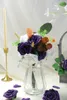 Dekorativa blommor mefier hem konstgjorda 25/50 st lila falska rosor med stam för bröllopsdekoration centerpieces arrangemang buketter