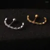 Orecchini a bottone Gioielli esagerati per piercing all'orecchio a forma di C per le donne Chiodi in osso di zircone Vite in acciaio inossidabile 1PC