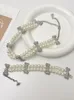 Choker Exquisite Pearl Bone Double Layer Fashion Necklace Bracelet