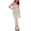 Abiti casual Donna S Y2K Maxi abito in maglia con spalle scoperte Top senza maniche Bodycon Bandeau Summer Midi