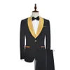 Preto com detalhes em dourado smoking masculino fashion para baile de formatura festa de casamento à noite calça blazer personalizada 268s