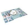 Corredor de mesa 4/6 peças conjunto de tapetes estilo mediterrâneo farol estrela do mar âncora guardanapo acessórios de cozinha decoração de festa em casa jogos americanos